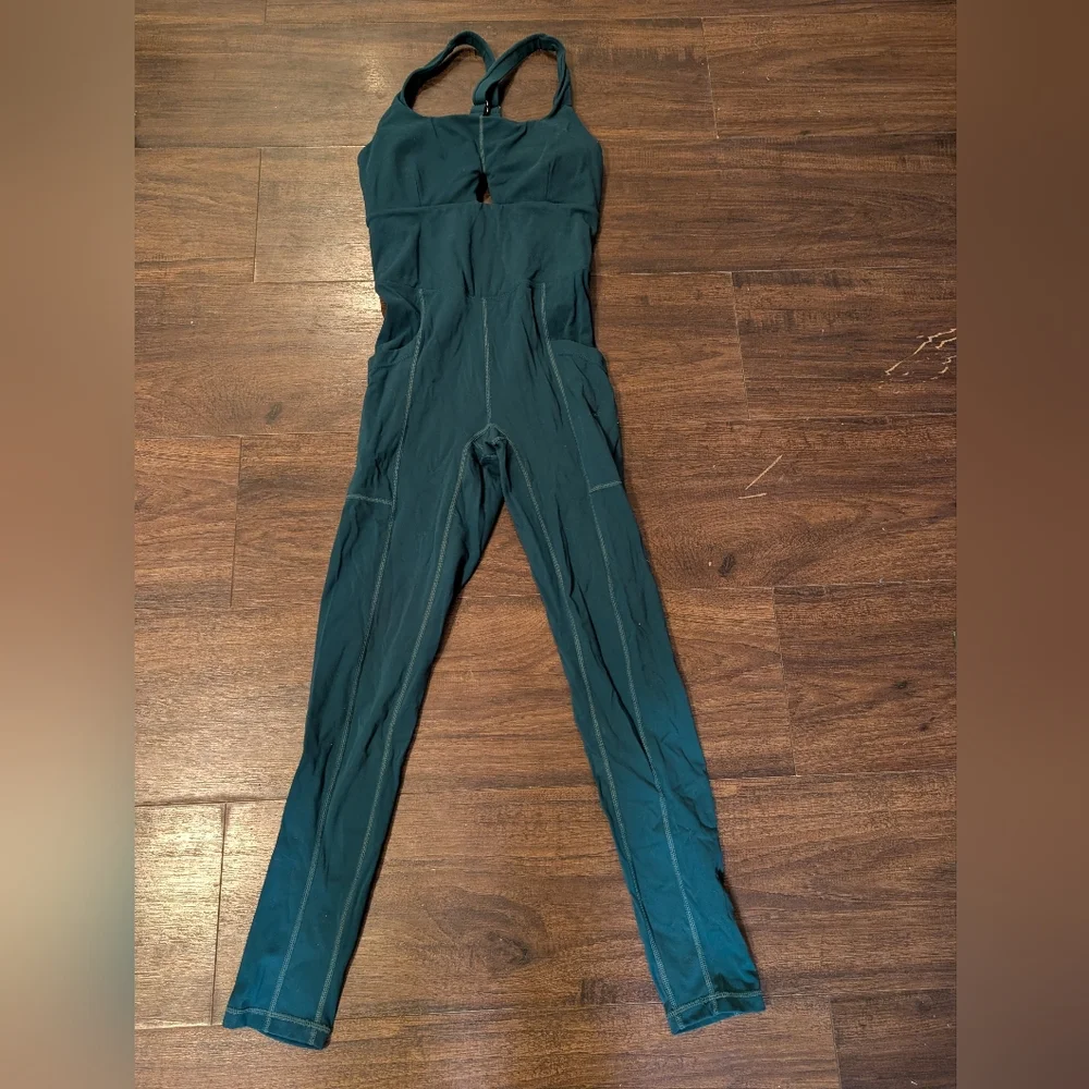 Popflex Women’s Teal Active Jumpsuit - Sleek Full-Length Workout One-Piece - Picture 1 of 11